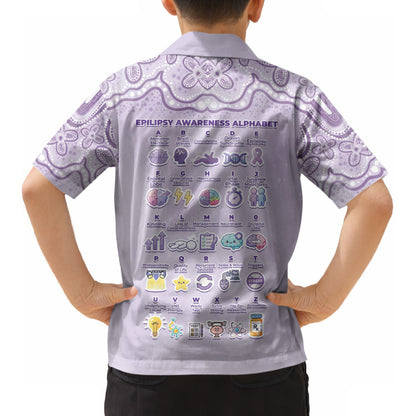 Personalised Epilepsy Support Kid Hawaiian Shirt Purple Ribbon Butterfly Cute Style