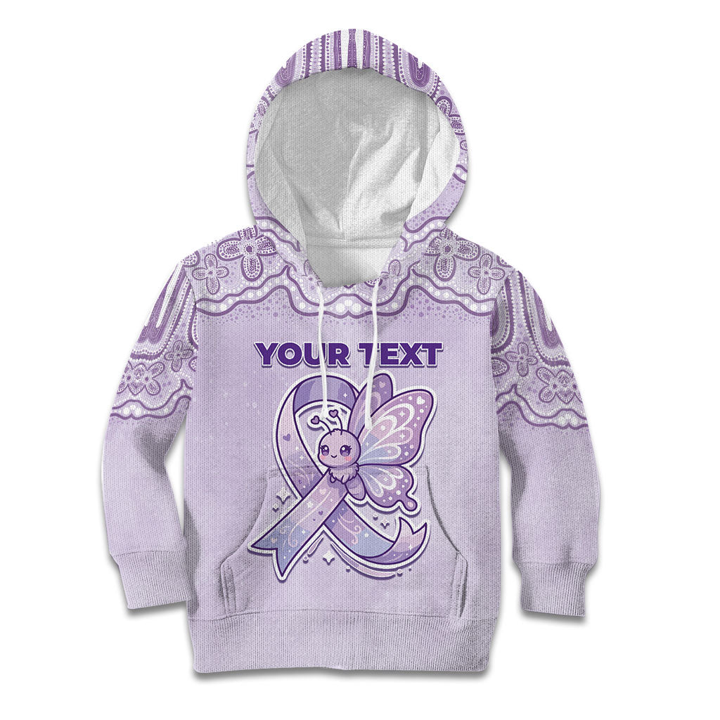 Personalised Epilepsy Support Kid Hoodie Purple Ribbon Butterfly Cute Style