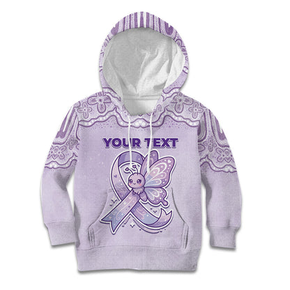 Personalised Epilepsy Support Kid Hoodie Purple Ribbon Butterfly Cute Style