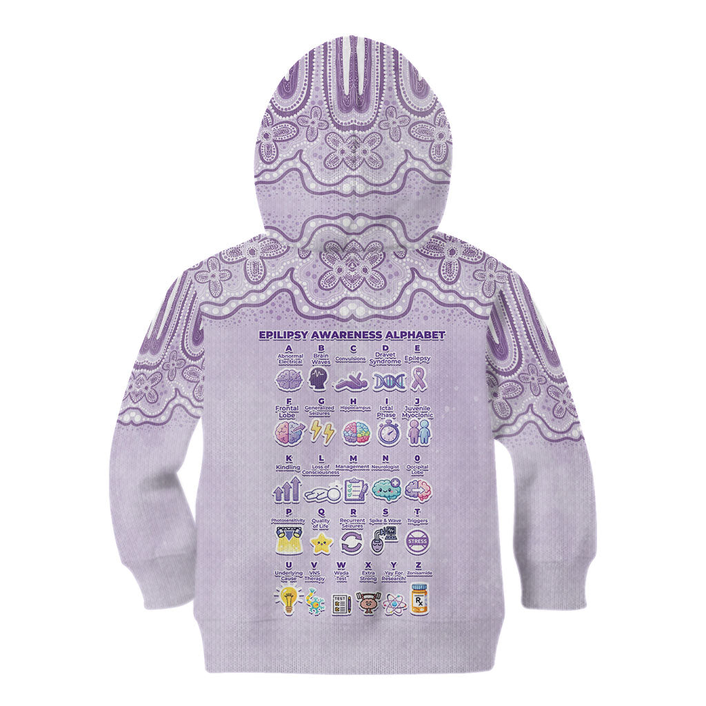 Personalised Epilepsy Support Kid Hoodie Purple Ribbon Butterfly Cute Style