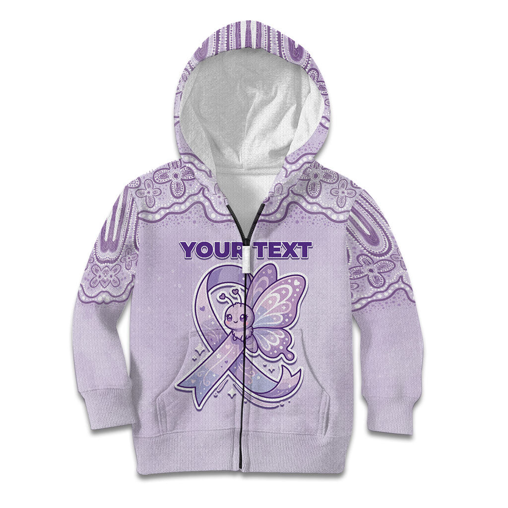 Personalised Epilepsy Support Kid Hoodie Purple Ribbon Butterfly Cute Style