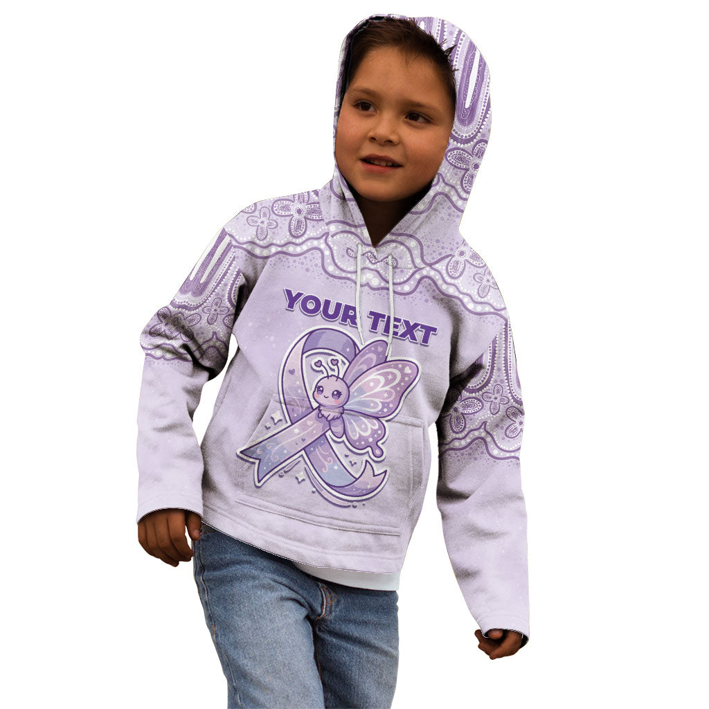 Personalised Epilepsy Support Kid Hoodie Purple Ribbon Butterfly Cute Style