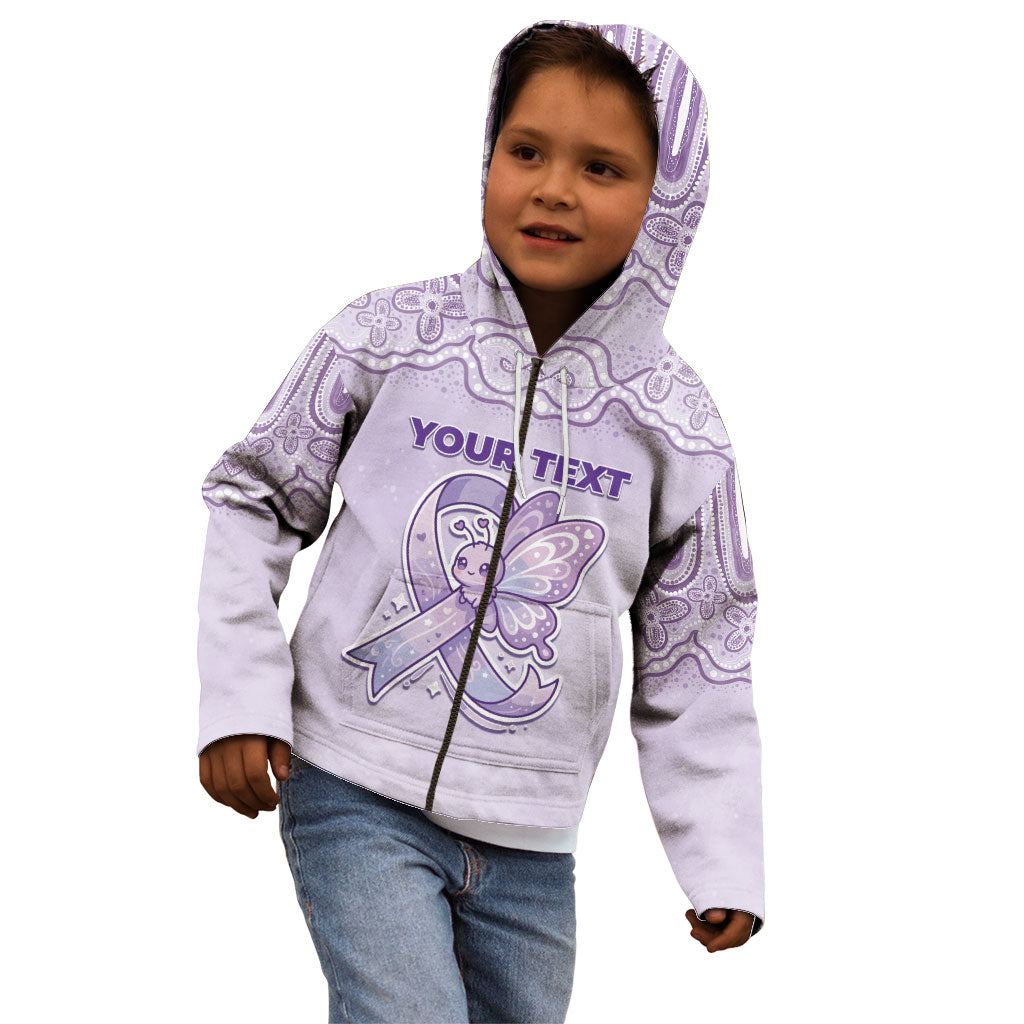 Personalised Epilepsy Support Kid Hoodie Purple Ribbon Butterfly Cute Style