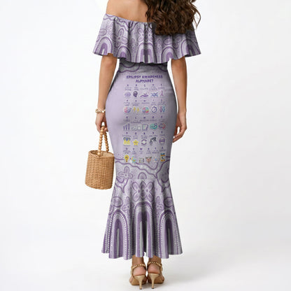 Personalised Epilepsy Support Mermaid Dress Purple Ribbon Butterfly Cute Style