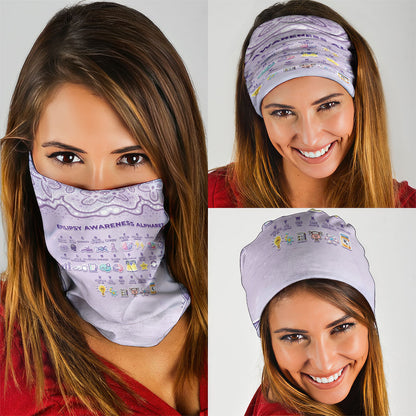 Epilepsy Support Neck Gaiter Purple Ribbon Butterfly Cute Style