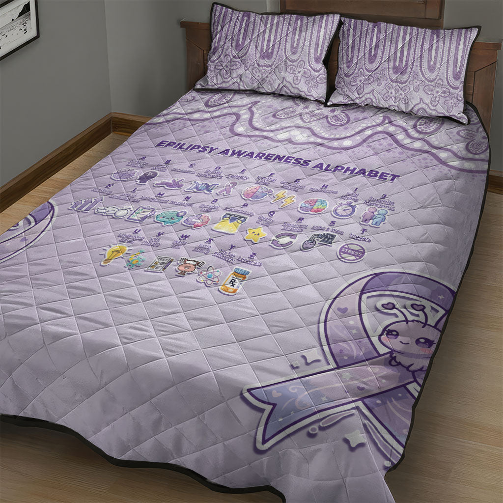 Epilepsy Support Quilt Bed Set Purple Ribbon Butterfly Cute Style