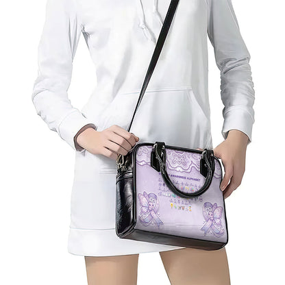 Epilepsy Support Shoulder Handbag Purple Ribbon Butterfly Cute Style