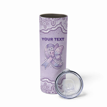 Personalised Epilepsy Support Skinny Tumbler Purple Ribbon Butterfly Cute Style