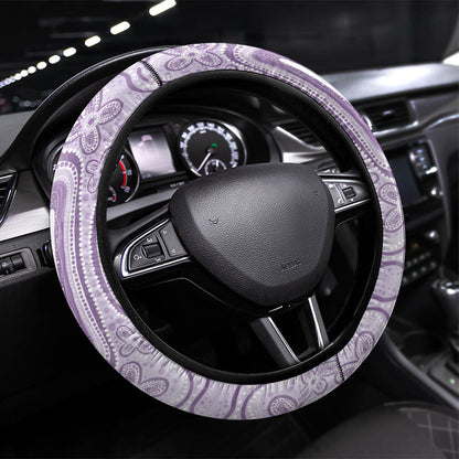 Epilepsy Support Steering Wheel Cover Purple Ribbon Butterfly Cute Style
