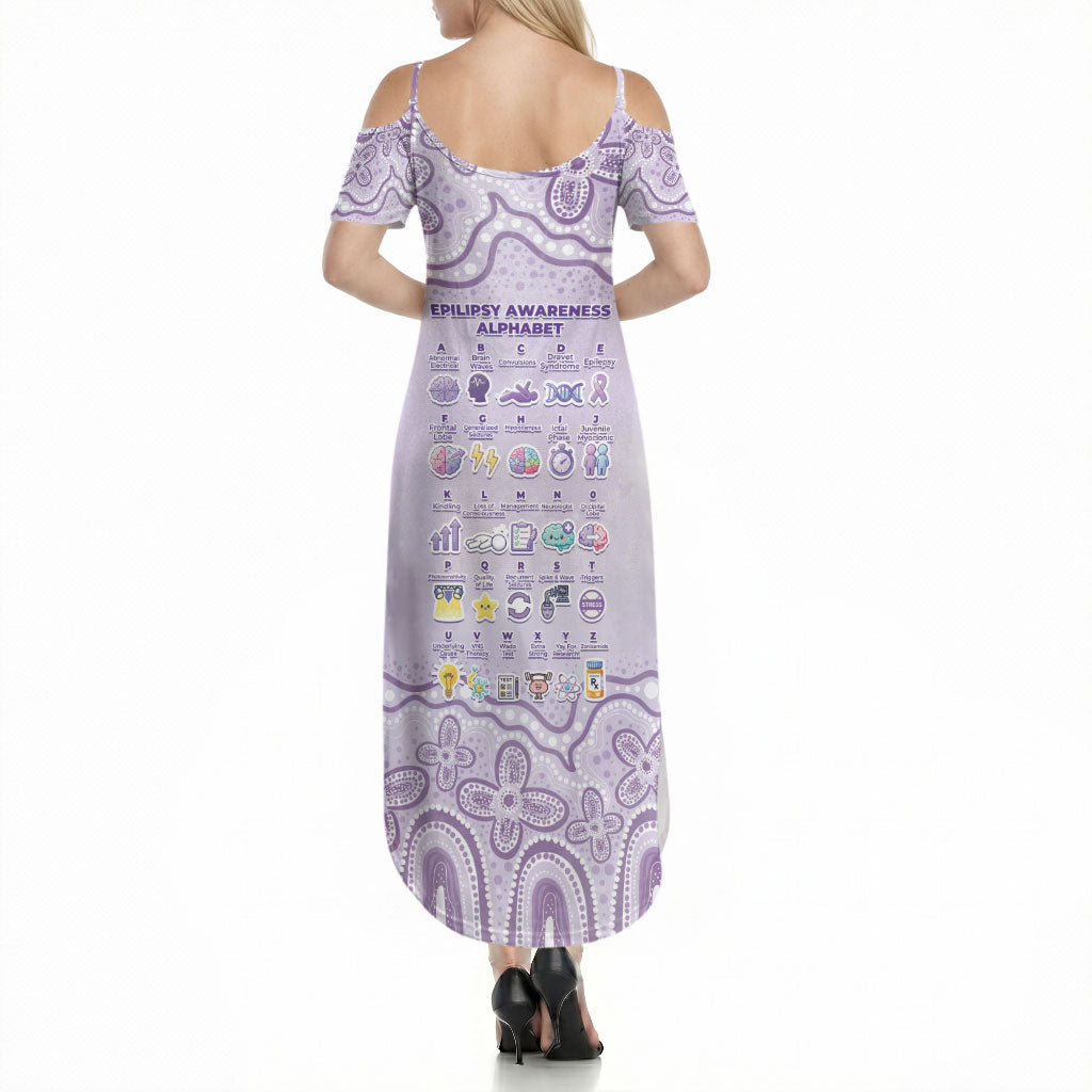 Personalised Epilepsy Support Summer Maxi Dress Purple Ribbon Butterfly Cute Style