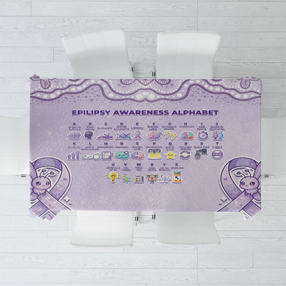 Epilepsy Support Tablecloth Purple Ribbon Butterfly Cute Style