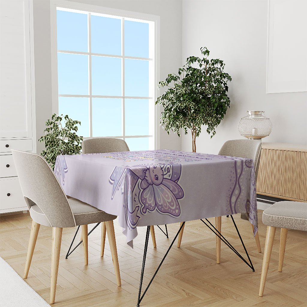Epilepsy Support Tablecloth Purple Ribbon Butterfly Cute Style
