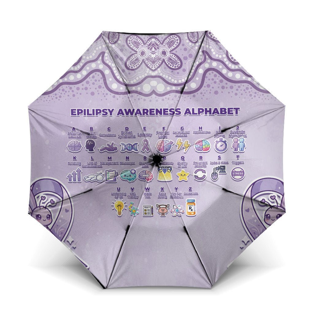 Epilepsy Support Umbrella Purple Ribbon Butterfly Cute Style