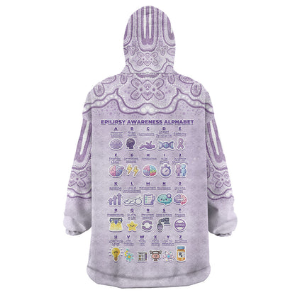 Personalised Epilepsy Support Wearable Blanket Hoodie Purple Ribbon Butterfly Cute Style