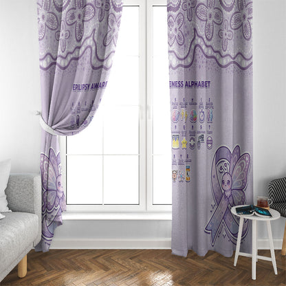 Epilepsy Support Window Curtain Purple Ribbon Butterfly Cute Style