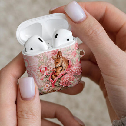 Breast Cancer Support AirPods Case Mother Kangaroo And Ribbon Hope