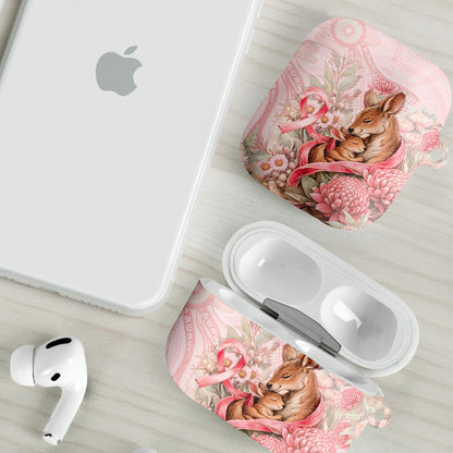 Breast Cancer Support AirPods Case Mother Kangaroo And Ribbon Hope