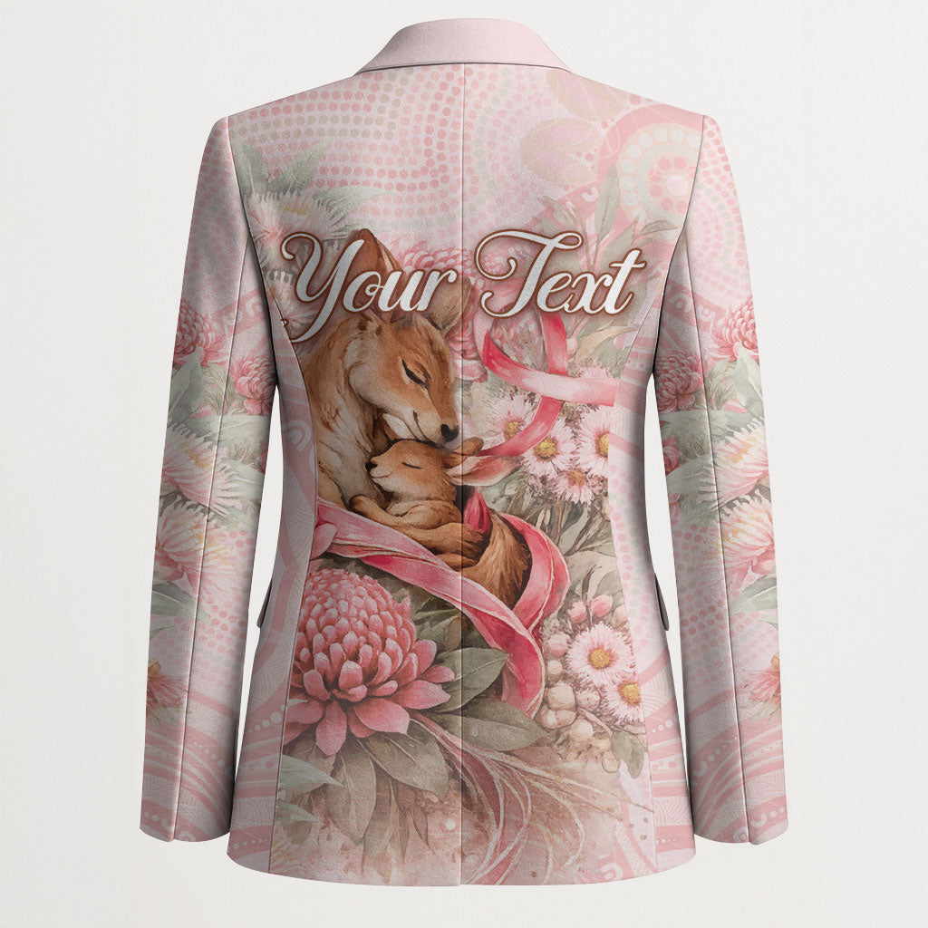 Personalised Breast Cancer Support Blazer Mother Kangaroo And Ribbon Hope