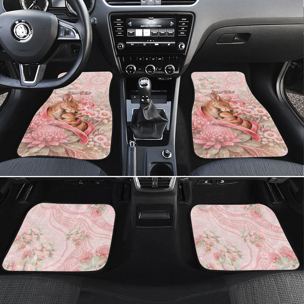 Personalised Breast Cancer Support Car Mats Mother Kangaroo And Ribbon Hope