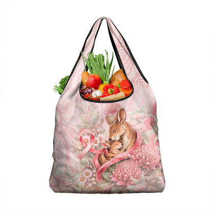 Breast Cancer Support Grocery Bag Mother Kangaroo And Ribbon Hope