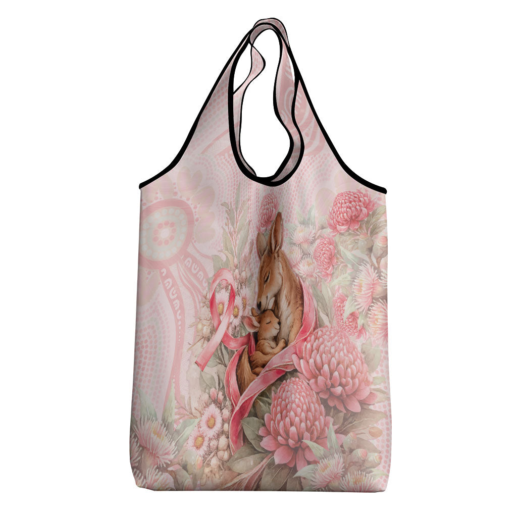 Breast Cancer Support Grocery Bag Mother Kangaroo And Ribbon Hope