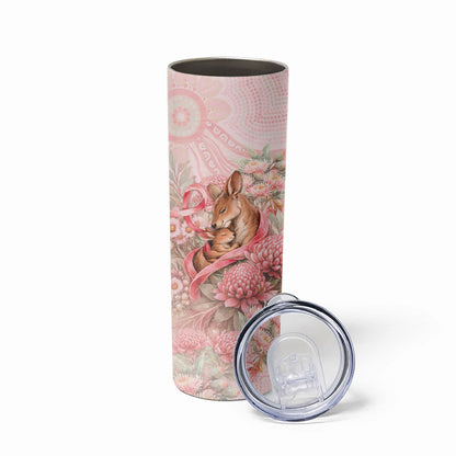Personalised Breast Cancer Support Skinny Tumbler Mother Kangaroo And Ribbon Hope
