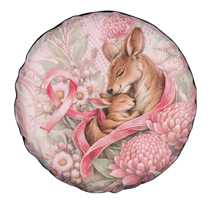 Breast Cancer Support Spare Tire Cover Mother Kangaroo And Ribbon Hope
