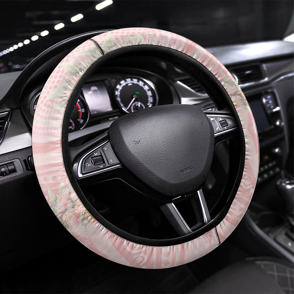 Breast Cancer Support Steering Wheel Cover Mother Kangaroo And Ribbon Hope