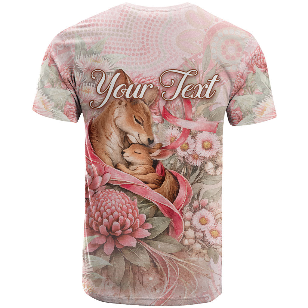 Personalised Breast Cancer Support T Shirt Mother Kangaroo And Ribbon Hope