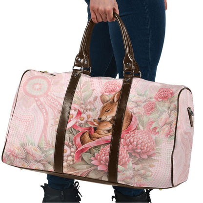Breast Cancer Support Travel Bag Mother Kangaroo And Ribbon Hope