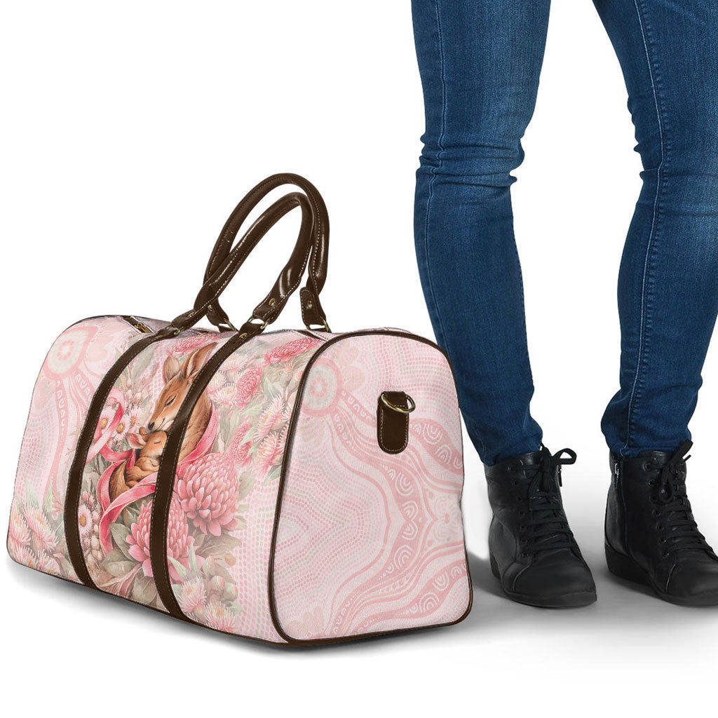 Breast Cancer Support Travel Bag Mother Kangaroo And Ribbon Hope