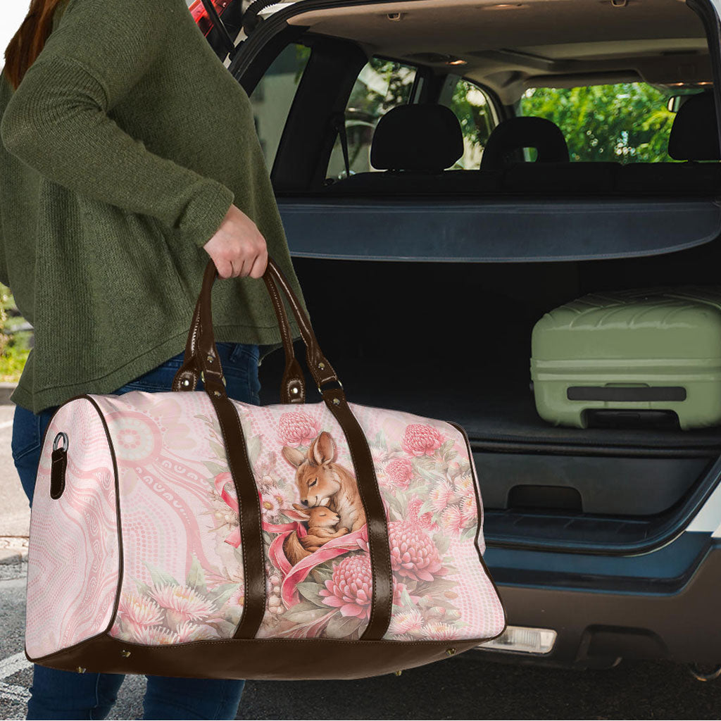 Breast Cancer Support Travel Bag Mother Kangaroo And Ribbon Hope