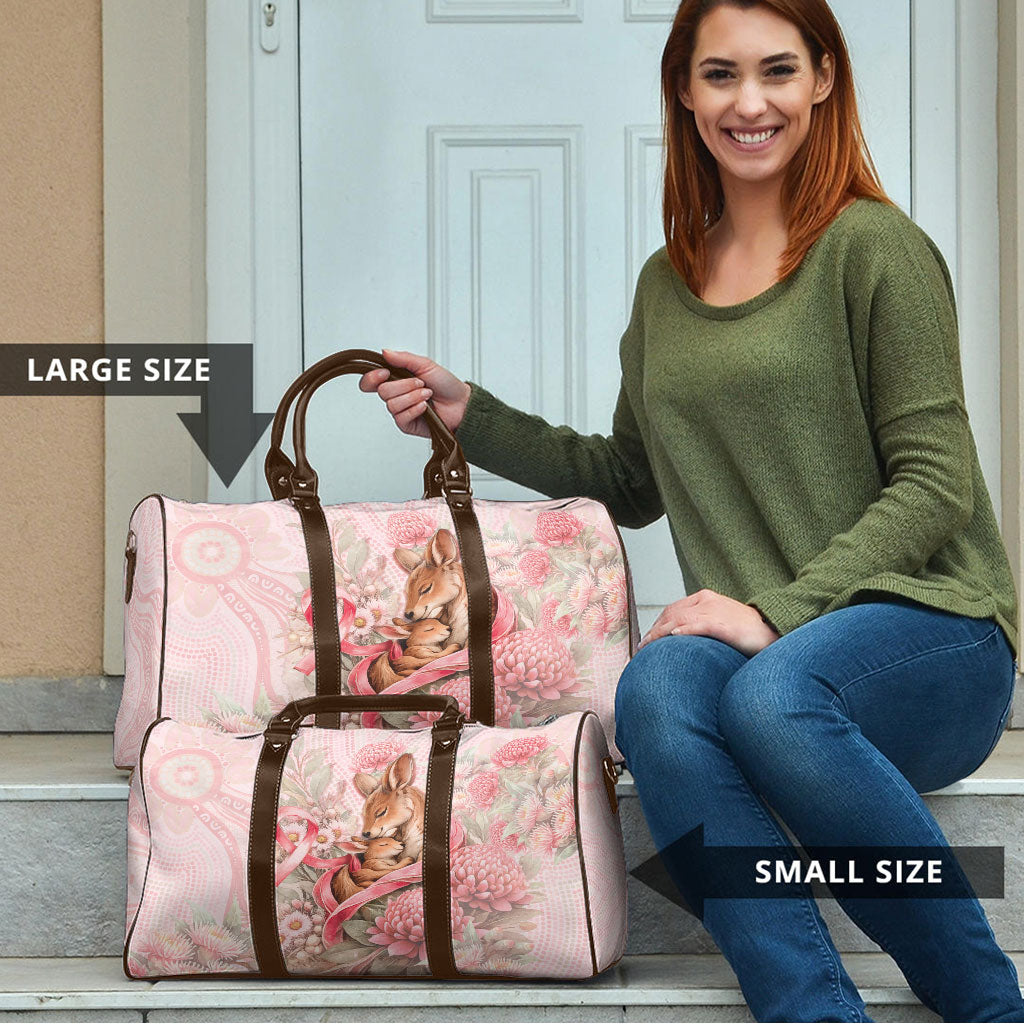 Breast Cancer Support Travel Bag Mother Kangaroo And Ribbon Hope