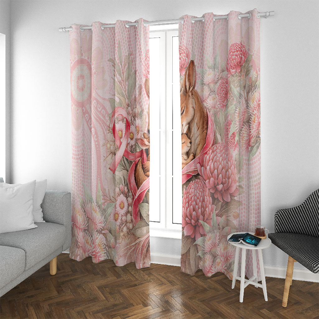 Breast Cancer Support Window Curtain Mother Kangaroo And Ribbon Hope