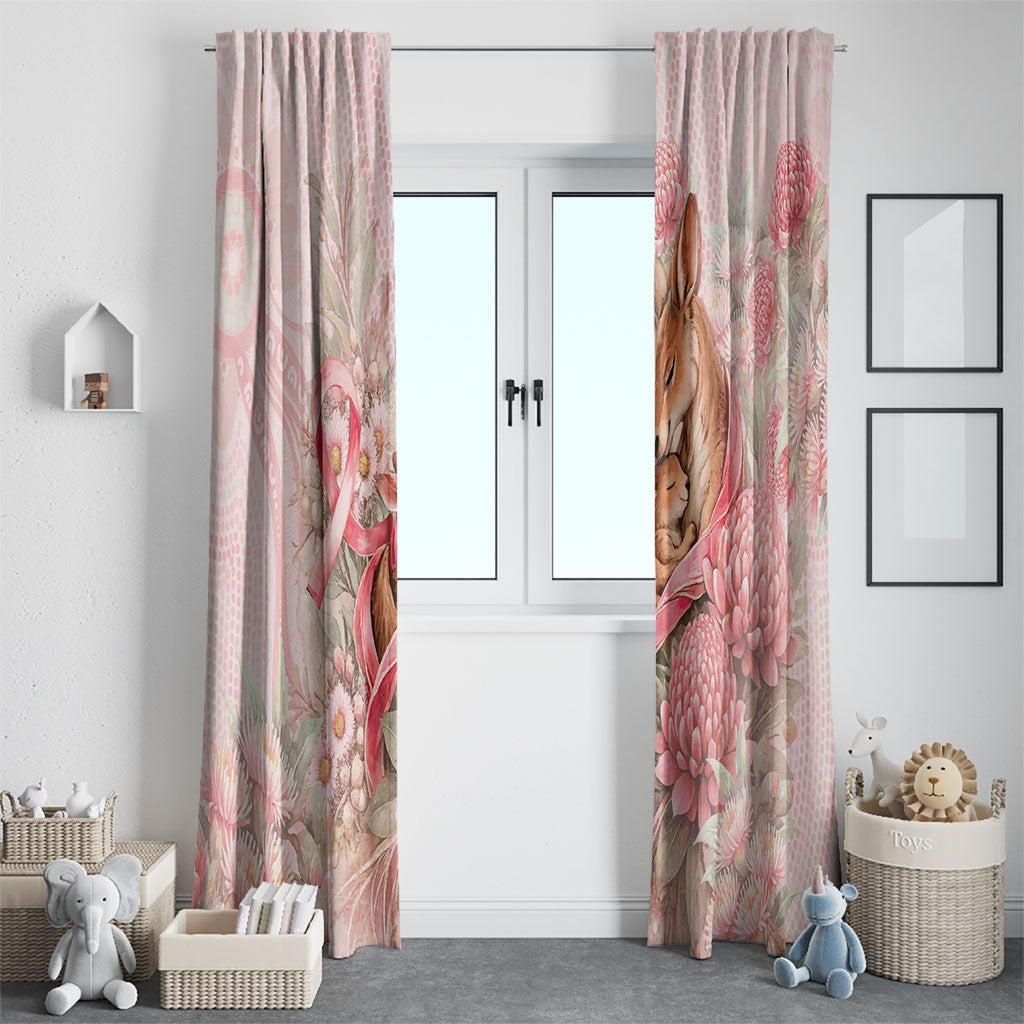 Breast Cancer Support Window Curtain Mother Kangaroo And Ribbon Hope