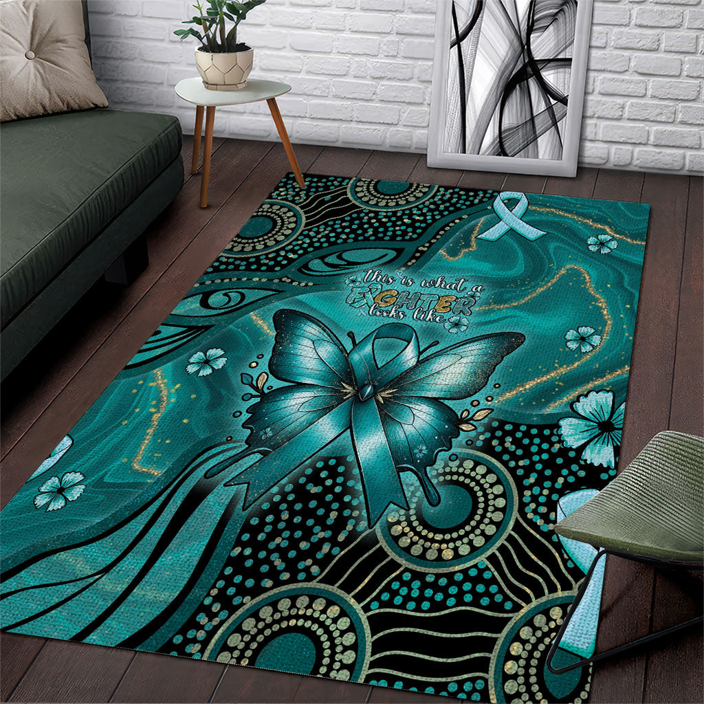 Ovarian Cancer Support Area Rug This Is What A Fighter Looks Like