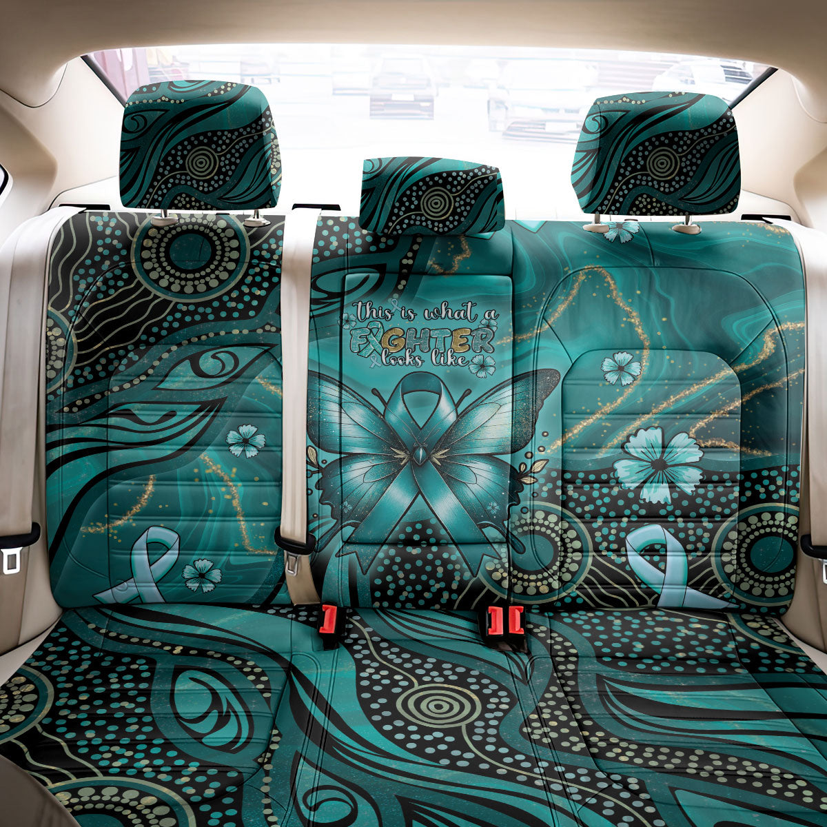 Ovarian Cancer Support Back Car Seat Cover This Is What A Fighter Looks Like