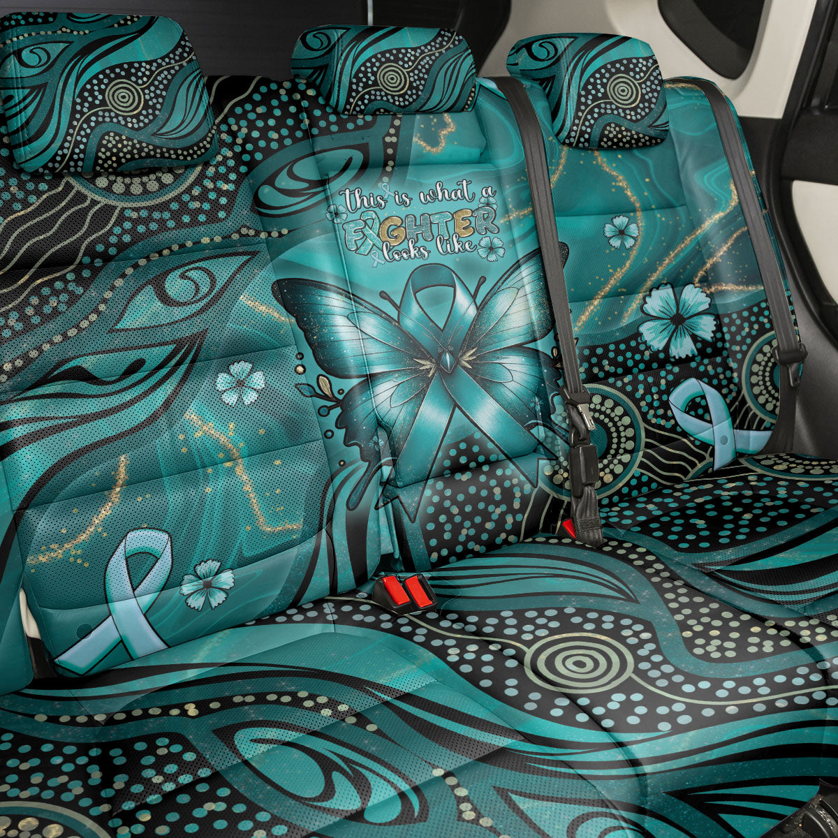 Ovarian Cancer Support Back Car Seat Cover This Is What A Fighter Looks Like