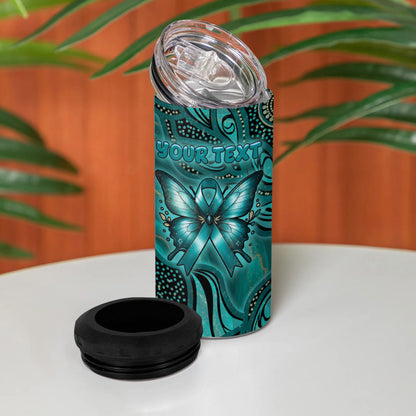 Personalised Ovarian Cancer Support 4 in 1 Can Cooler Tumbler This Is What A Fighter Looks Like