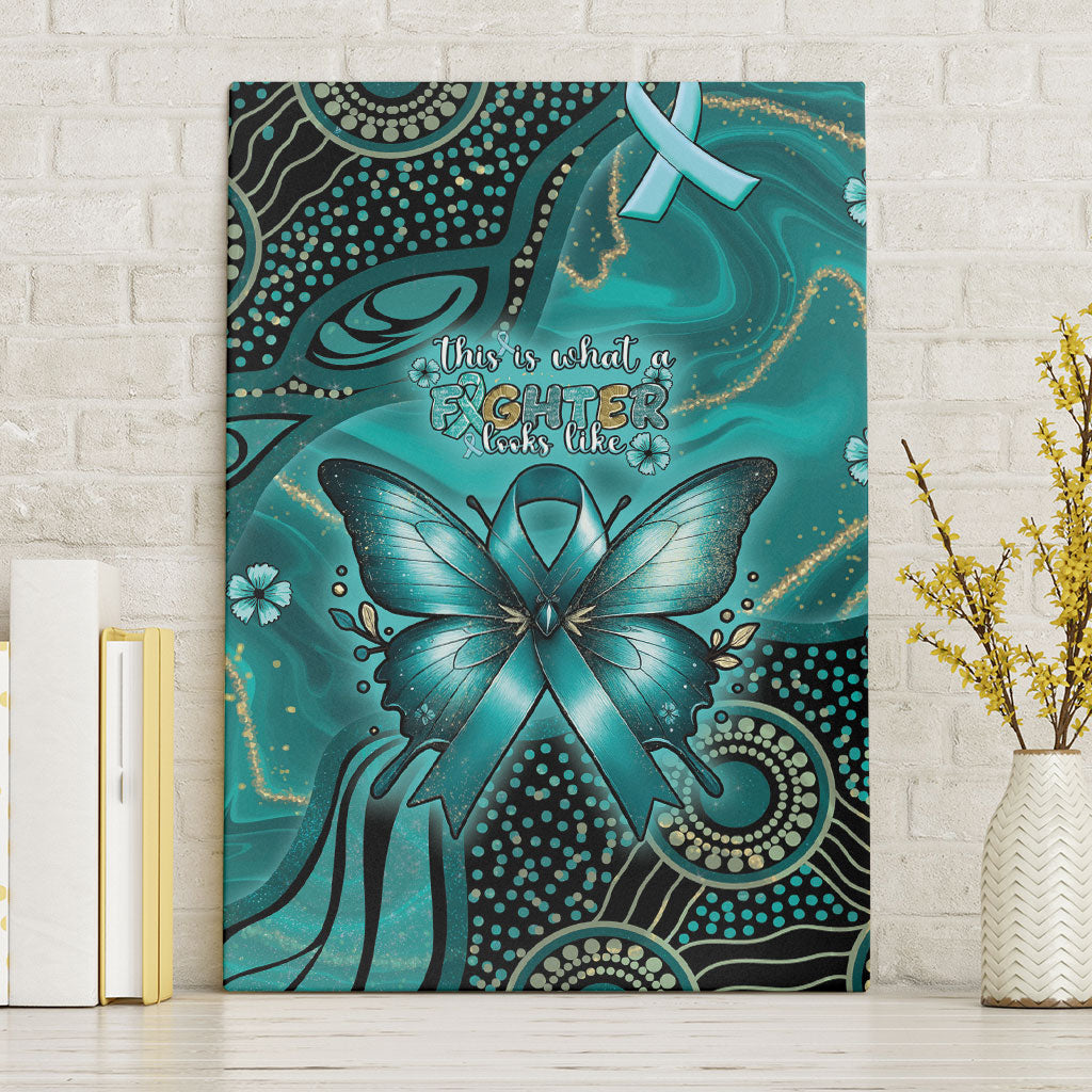 Ovarian Cancer Support Canvas Wall Art This Is What A Fighter Looks Like