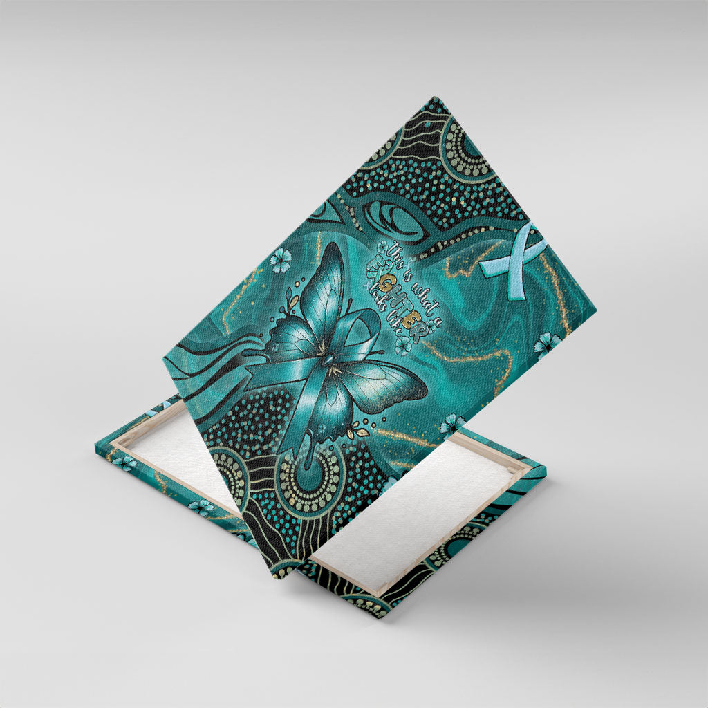Ovarian Cancer Support Canvas Wall Art This Is What A Fighter Looks Like