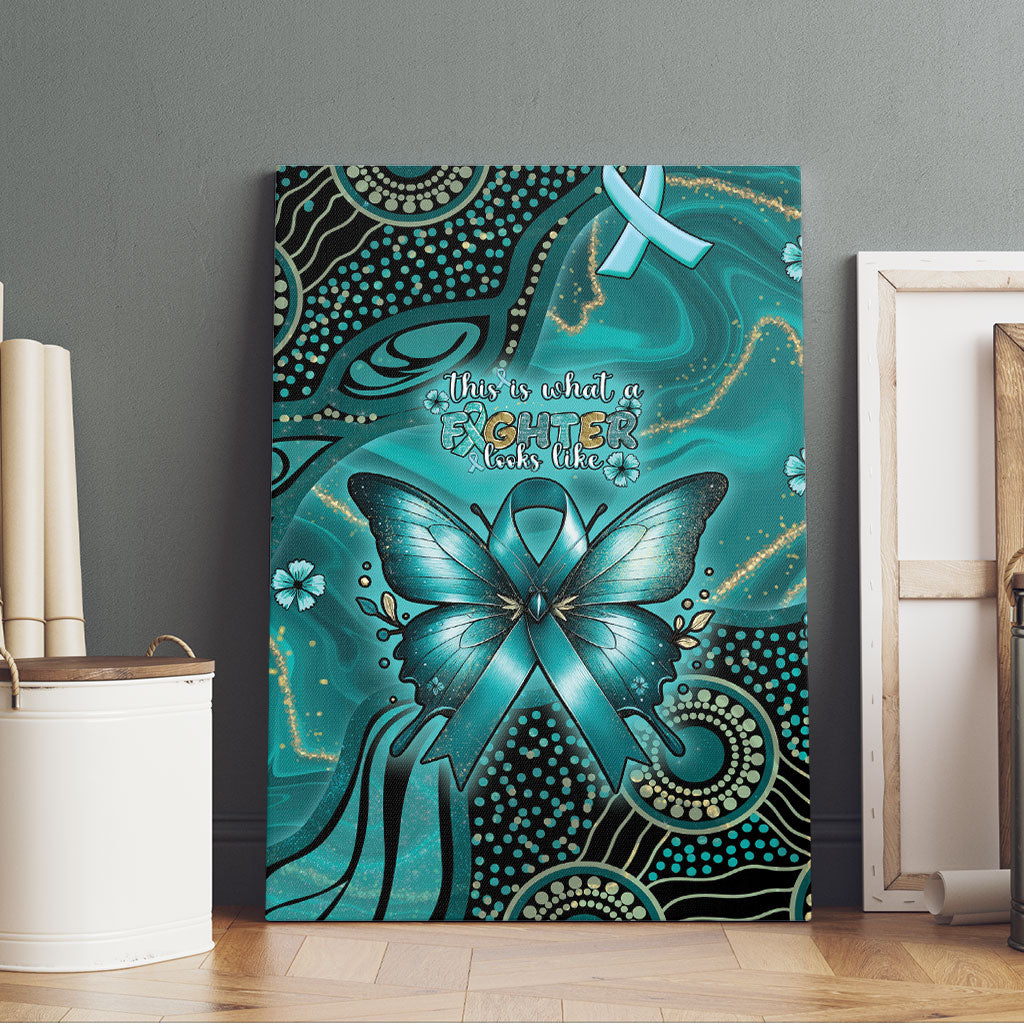 Ovarian Cancer Support Canvas Wall Art This Is What A Fighter Looks Like