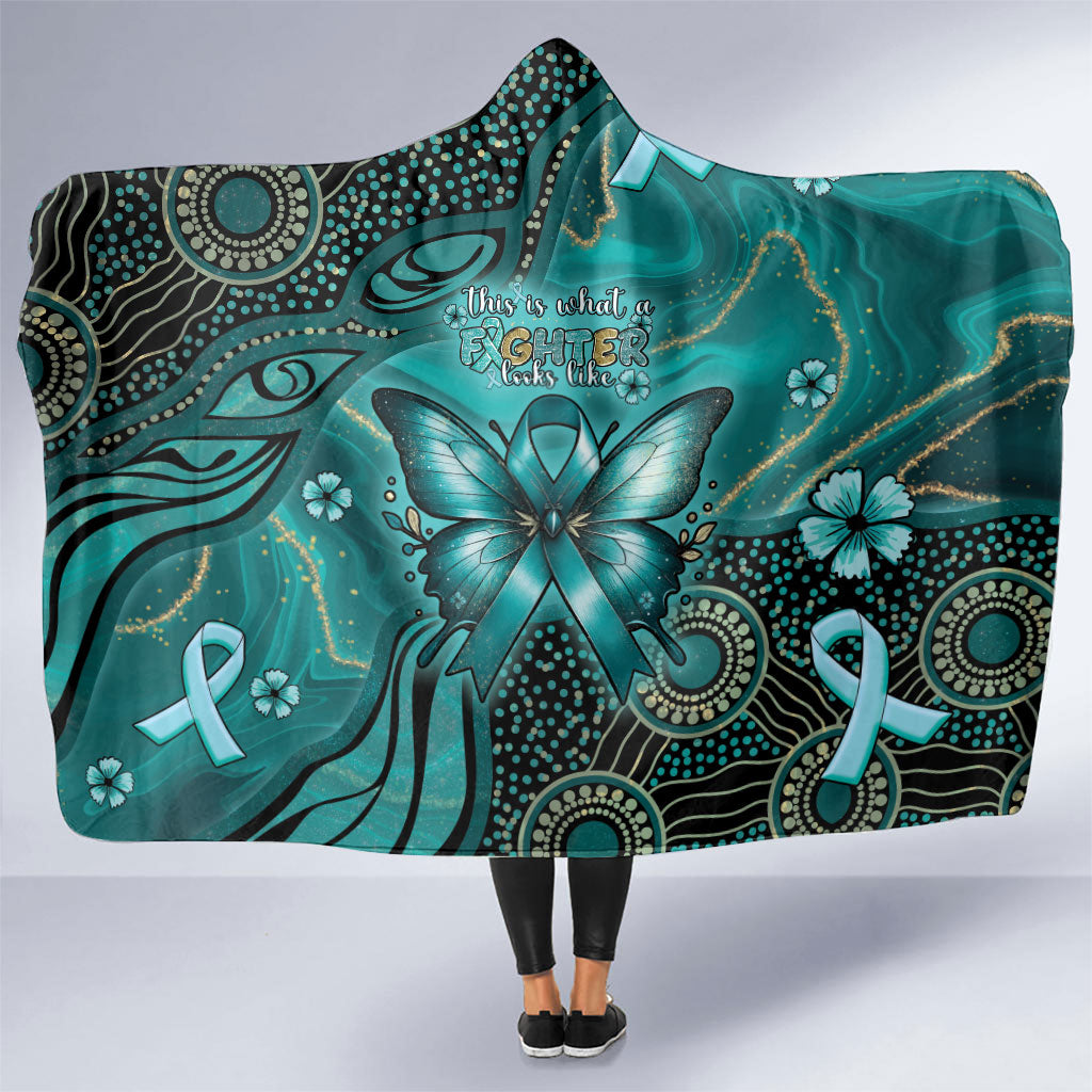 Ovarian Cancer Support Hooded Blanket This Is What A Fighter Looks Like