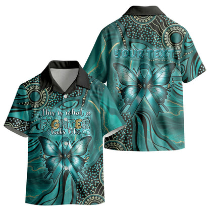 Personalised Ovarian Cancer Support Kid Hawaiian Shirt This Is What A Fighter Looks Like