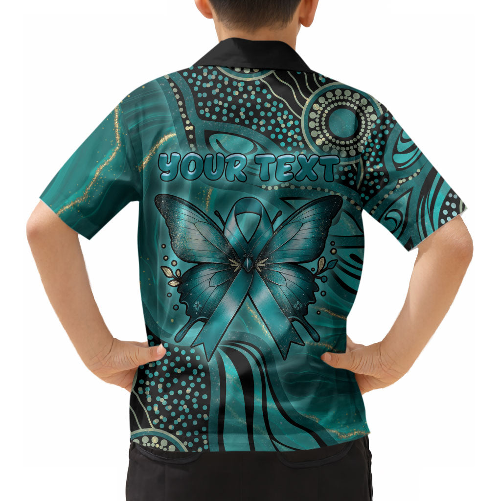 Personalised Ovarian Cancer Support Kid Hawaiian Shirt This Is What A Fighter Looks Like