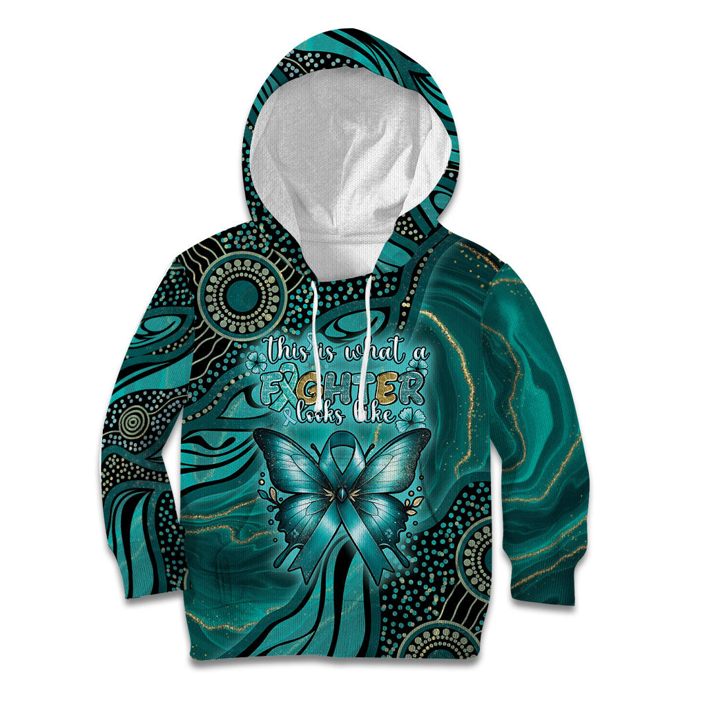 Personalised Ovarian Cancer Support Kid Hoodie This Is What A Fighter Looks Like