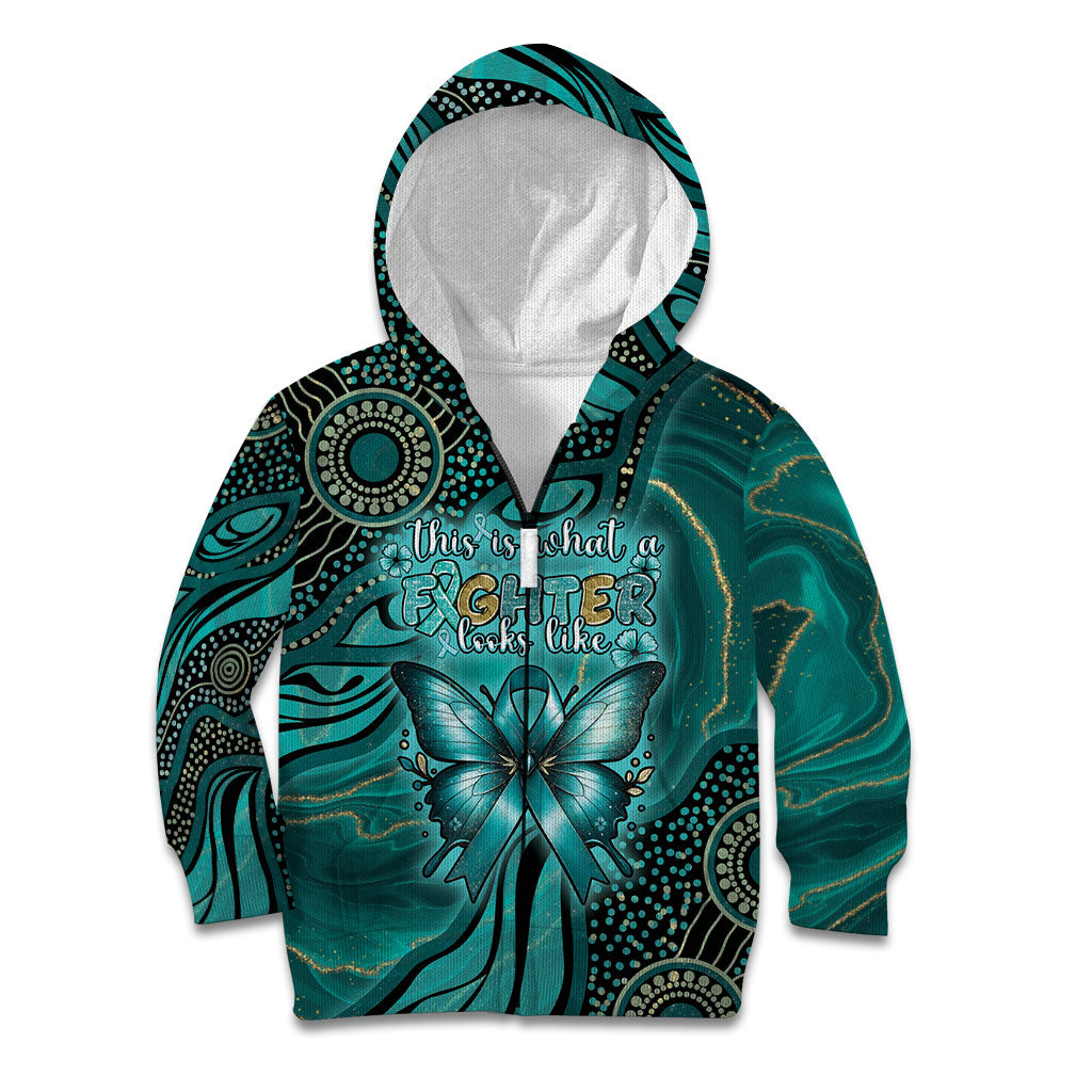 Personalised Ovarian Cancer Support Kid Hoodie This Is What A Fighter Looks Like
