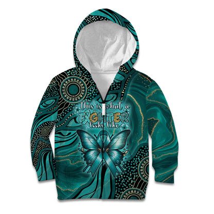 Personalised Ovarian Cancer Support Kid Hoodie This Is What A Fighter Looks Like