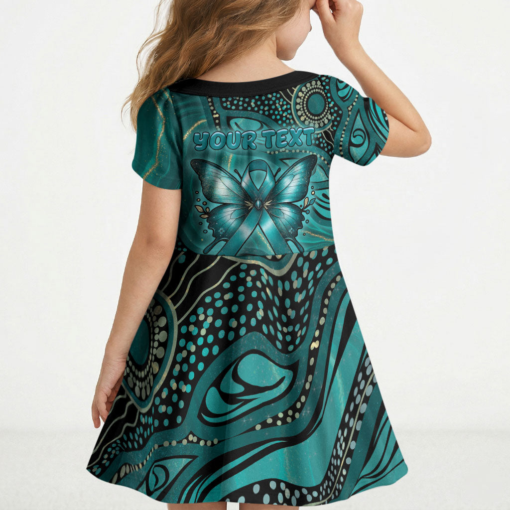 Personalised Ovarian Cancer Support Kid Short Sleeve Dress This Is What A Fighter Looks Like