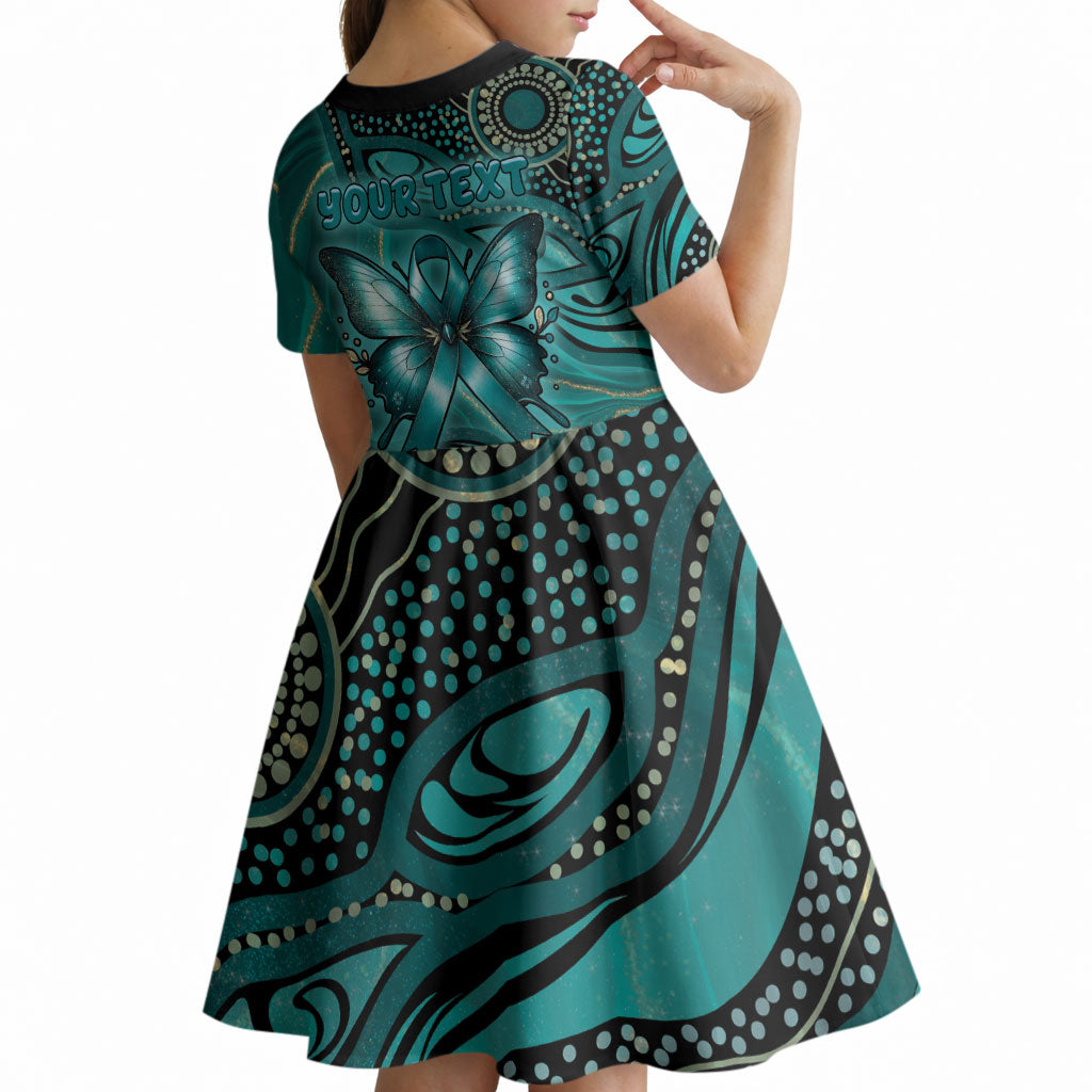 Personalised Ovarian Cancer Support Kid Short Sleeve Dress This Is What A Fighter Looks Like